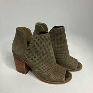 Steve Madden Khaki Perforated Ankle Boots